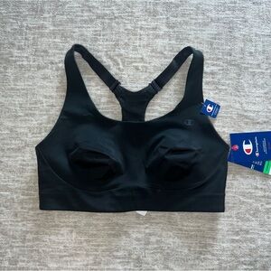 Champion Women's Black Sports Bra Clasp Back with Adjustable Straps